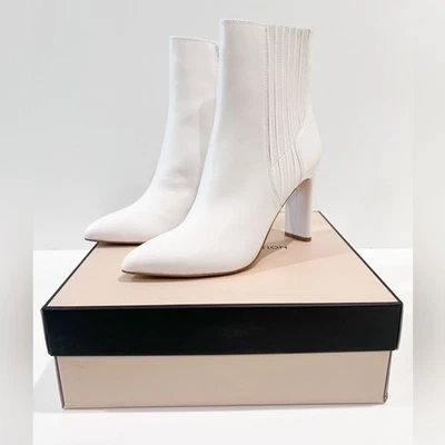 Botas BCBG Kalia biqueira pontiaguda salto agulha zíper dançarina nuvem branca 9 NOVAS - Imagem 1 de 4