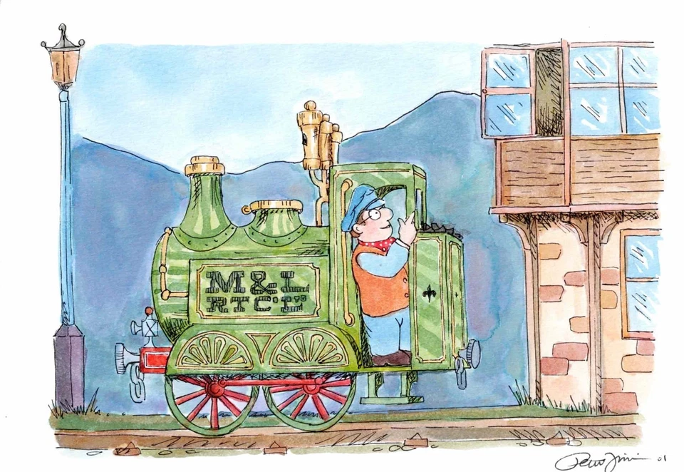 Pintura acuarela original Peter Firmin Ivor the Engine 2001 Foto 1 de 1