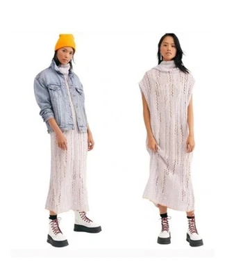Maxi Vestido Suéter Free People Púrpura Claro Lila Pirueta Talla M/L Foto 1 de 4