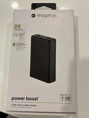 Cargador portátil universal mophie Power Boost 5200 mAh para dispositivos USB - negro Foto 1 de 2