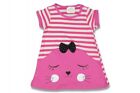 Cute Dress For Young Girls. Sleepy Cat Face Dress! Pink And Red Dress