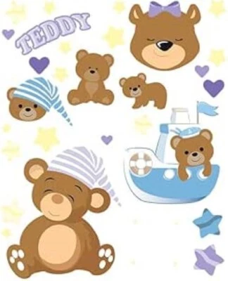 Sticker zum Aufbügeln Bügel-Flicken 15 x 20 cm Teddybären für Kinder - Bild 1 von 4