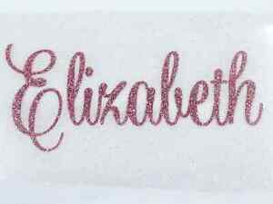 Custom ,Personalized Name or Text Glitter Iron on, Name Glitter Transfer