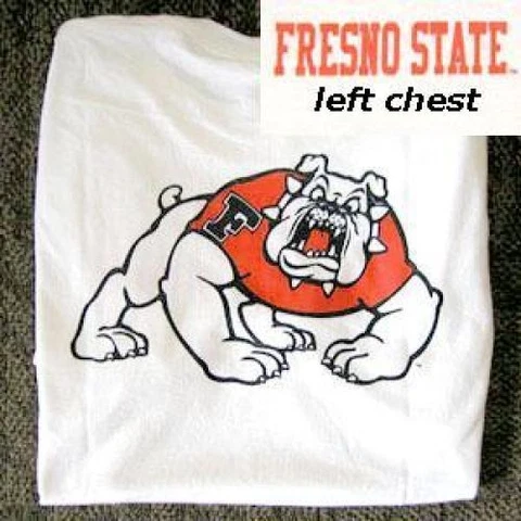 Fresno State Bulldogs T-shirt - Logo Front And Back, White Cover