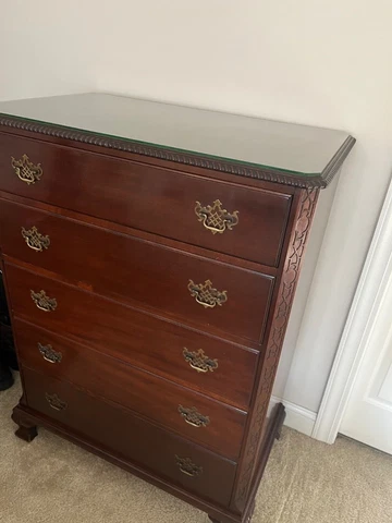 antique solid wood bedroom furniture set w/ twin beds Cover