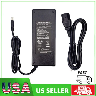 ULTRAPOE UL LISTED DC 12 V Volts 8 A 8 Amp 96 W Power Supply Adapter Charger Cord 5.5x2.5