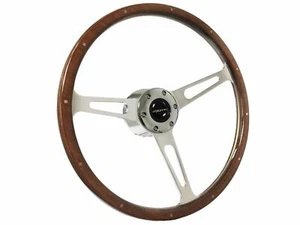 1962-68 Chevrolet Nova 6-Bolt 15" Deluxe Walnut Wood Steering Wheel Kit, Script - Picture 1 of 9