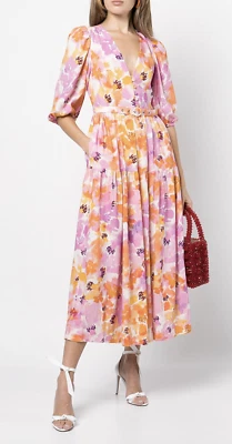 Vestido Largo NICHOLAS Celie Estampado Abstracto EE. UU. Talla 4 Orig. $480 nuevo con etiquetas Foto 1 de 4