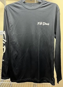 FH Davis Performance Long Sleeve Black T-Shirt Skull & Fish Graphic Medium New - Picture 1 of 12