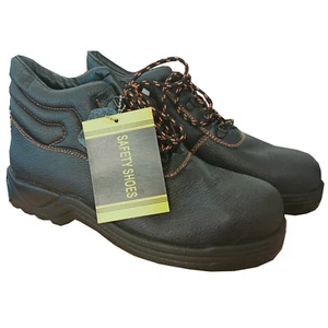 Stahlkappe Sicherheit Arbeitsstiefel Spaltleder + PU Sohle Baumeister Rigger Garten - Bild 1 von 1