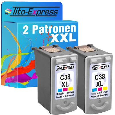 2 cartucce stampante XL per Canon Pixma MP 140 CL-38 Color - Immagine 1 di 2