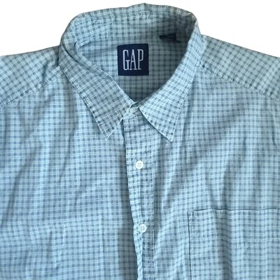 Camisa de vestir Gap gris blanca para hombre XL a cuadros manga larga algodón abotonado vintage Foto 1 de 4