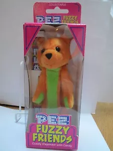 PEZ FUZZY FRIENDS - CUDDLY DISPENSER WITH CANDY - TJ BEAR - Picture 1 of 3