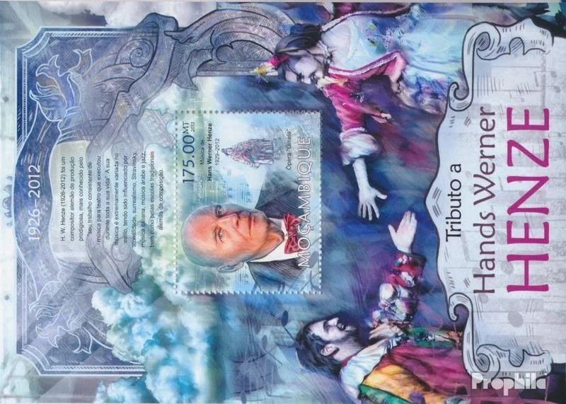 Estampillas Mozambique 2013 Mi hoja miniatura 732 (completa. edición) MNH 2013 H. W. gallina Foto 1 de 1