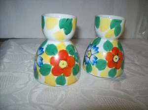 VINTAGE MEITO CHINA HAND PAINTED EGG CUPS MADE IN JAPAN - Picture 1 of 5