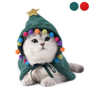 Pet Dog Cat Christmas Cape Cloak Scarf Hat Hair Hoop Xmas Fancy Costume Decor