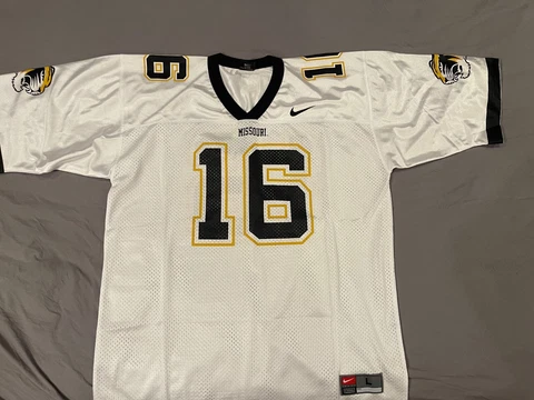 Nike Missouri Tigers Jersey Mens Medium White Black Gold Football NCAA Cover
