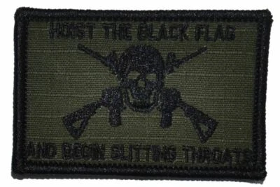 Hoist The Black Flag and Begin Slitting Throats Jolly Roger - Parche 2x3 Foto 1 de 4