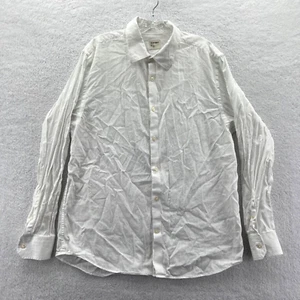 Old Navy Dress Shirt Mens Large 16 White Button-Up Top Long Sleeve Collared - Picture 1 of 14