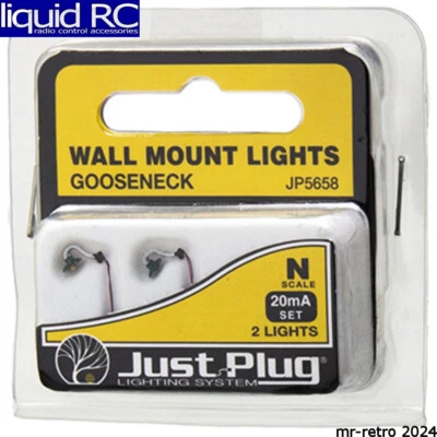 Woodland Scenics JP5658 N Wall Mount Lights Gooseneck 2 - Image 1 of 2
