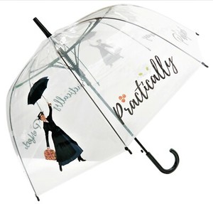 Mary Poppins Umbrella Practically Perfect Straight Clear, Transparent, Bespoke