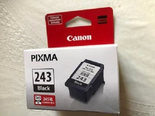 Canon PG-243 Black Ink Cartridge, Genuine, New-in-Box - Image 1 of 1