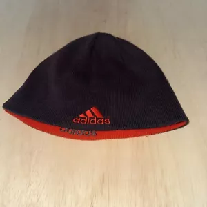Adidas Reversible Orange Gray Winter Beanie Hat - Picture 1 of 2