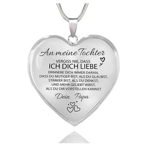 Herz Halskette Damen Mädchen Geschenk für Tochter mit inspirierendem Spruch - Bild 1 von 11