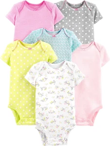 Baby-Girls 6-Pack Short-Sleeve Bodysuit - Picture 1 of 8