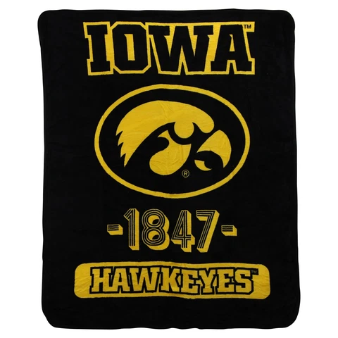 NCAA Collegiate Varsity Super Soft Plush Throw Blanket 46" x 60" (Iowa Hawkeyes) Cover