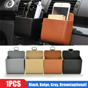 Car Seat PU Back Tidy Storage Box Coin Bag Organizer Pocket Hanging Holder Pouch - Picture 1 of 12