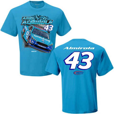 Aric Almirola 2017 Checkered Flag #43 Smithfield Spoiler Tee FREE SHIP! Cover