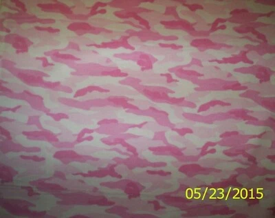 New Pink Camo 100% Cotton Flannel Fabric by the Quarter-Yard - Image 1 of 2