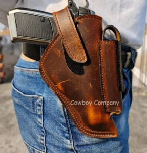 Leather OWB gun holster fits Beretta Cheetah Model 84 85 380 - Picture 1 of 10