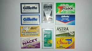 50 best double edge blade sampler Gillette Feather Astra Nacet Derby - Picture 1 of 1