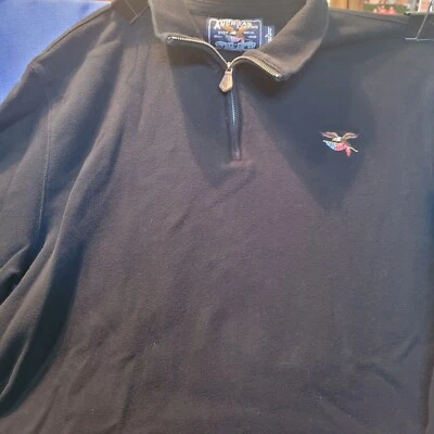 Camisa Pullover American Living Cremallera/Manga Larga Talla M L Negro con emblema Usado Foto 1 de 4