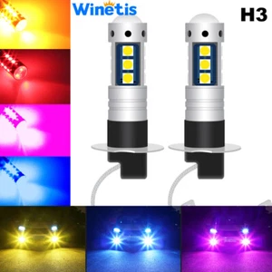 Bright 3030 LED Fog Driving Light Lamp Replce Bulbs DRL Kit H3 White Blue Amber - Picture 1 of 14