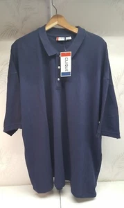 Clique Mens 5XL Navy Blue 3-Button Jersey Short Sleeve Polo NWT - Picture 1 of 7