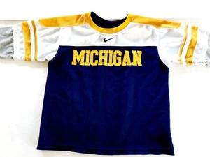 Nike Boys Shirt University of Michigan Long Sleeve Size 5 - Picture 1 of 13