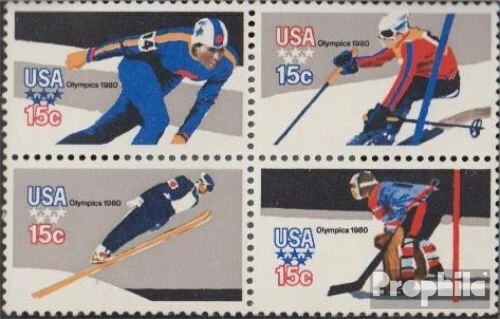 U.S. 1411F-1414F block of four MNH 1980 Olympics Winter Games ´80 - image 1 of 1