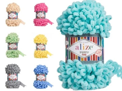 ALIZE PUFFY FINE Handstricken Fingerstricken Wolle 100g flauschig (Farbauswahl) - Bild 1 von 4