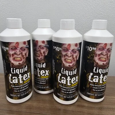 1 libra de botellas líquidas de pinta de látex adhesivo de maquillaje facial de terror de Halloween Foto 1 de 4