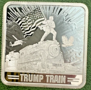 2024 Trump Train .999 Fine Silver Square Bar, 1 oz - Picture 1 of 2