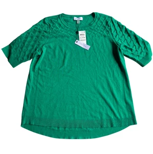 NEW Melissa Paige Women's Short Sleeve Green Knit Top Size Extra Large XL - Picture 1 of 6