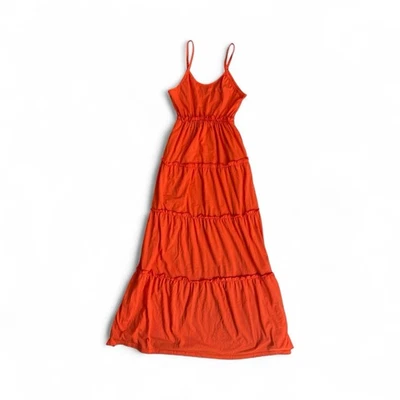 Maxi Vestido Naranja Flamenco Nuevo con Etiquetas - Talla Mediana Foto 1 de 4