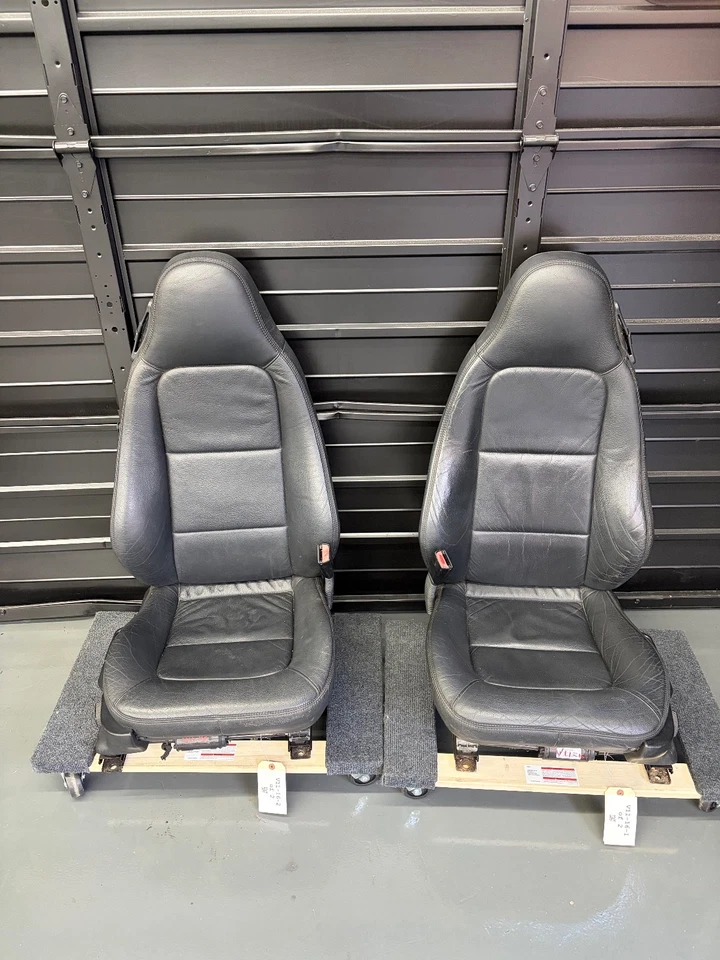 Par de Assentos Elétricos BMW Z3 Roadster Couro Preto com Trilhos Assentos Fabricante de Equipamento Original - Imagem 1 de 4