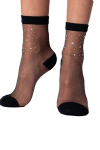 Gipsy Sheer Jewelled Ankle Socks - Picture 1 of 3