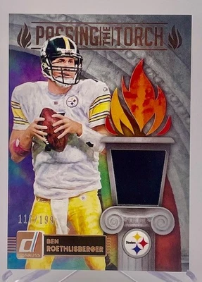Tarjeta reliquia Ben Roethlisberger/Will Howard 2025 Donruss No.PTJ-PIT #117/199 Foto 1 de 2