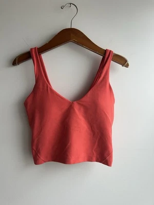 Camiseta sin mangas Lululemon Align para mujer 4 coral calce ajustado longitud recortada yoga Foto 1 de 4