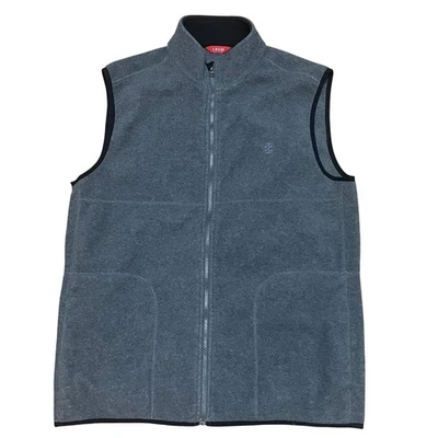 Chaleco polar gris grande IZOD para hombre sin mangas cremallera completa bolsillos capas informal Foto 1 de 4